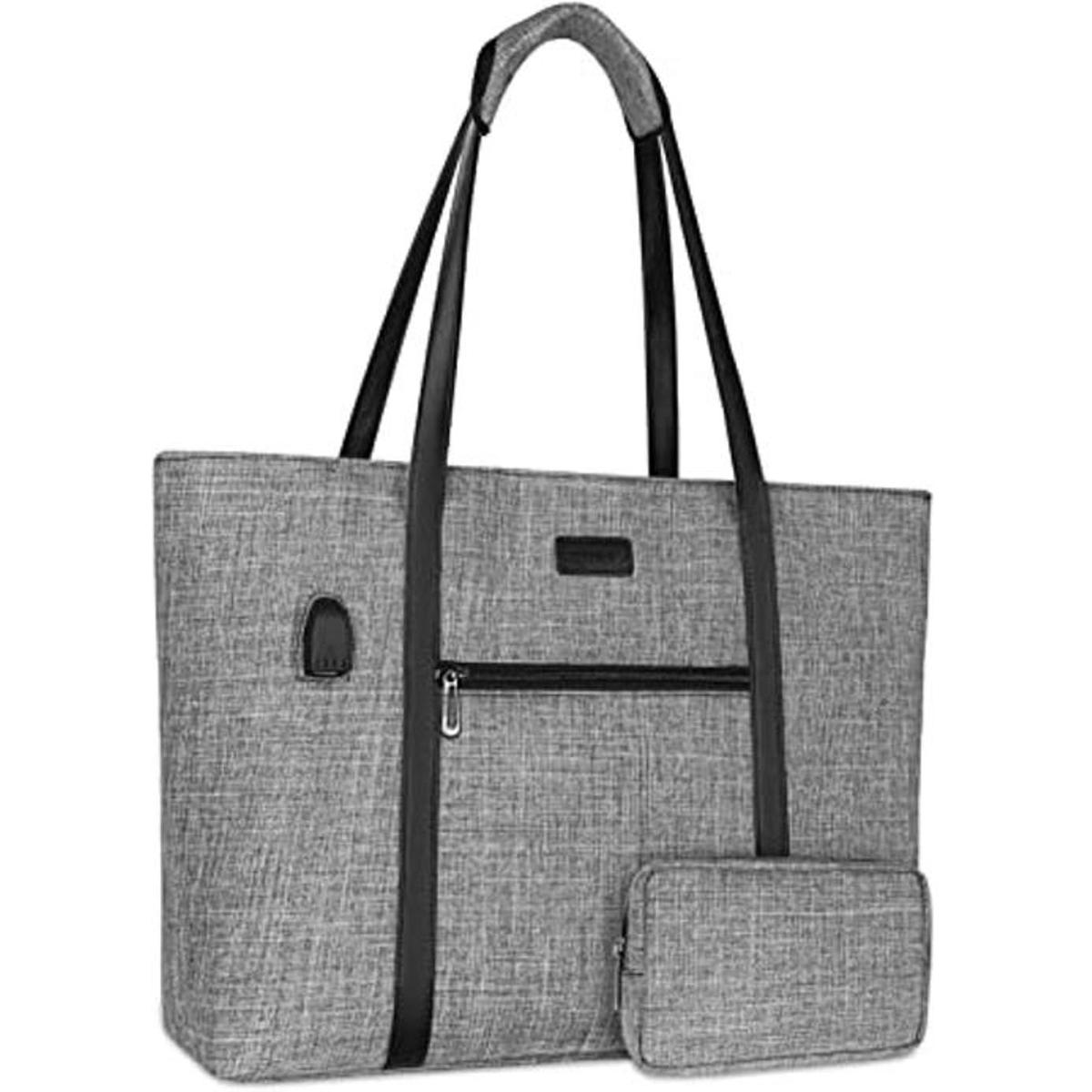 MOSISO Bolsa de mano para laptop con puerto USB para