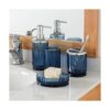 Juego de 4 accesorios de baño de vidrio azul decente_3