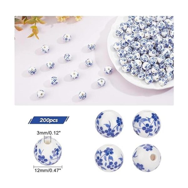 CHGCRAFT 200 cuentas redondas de porcelana de 0.472 in