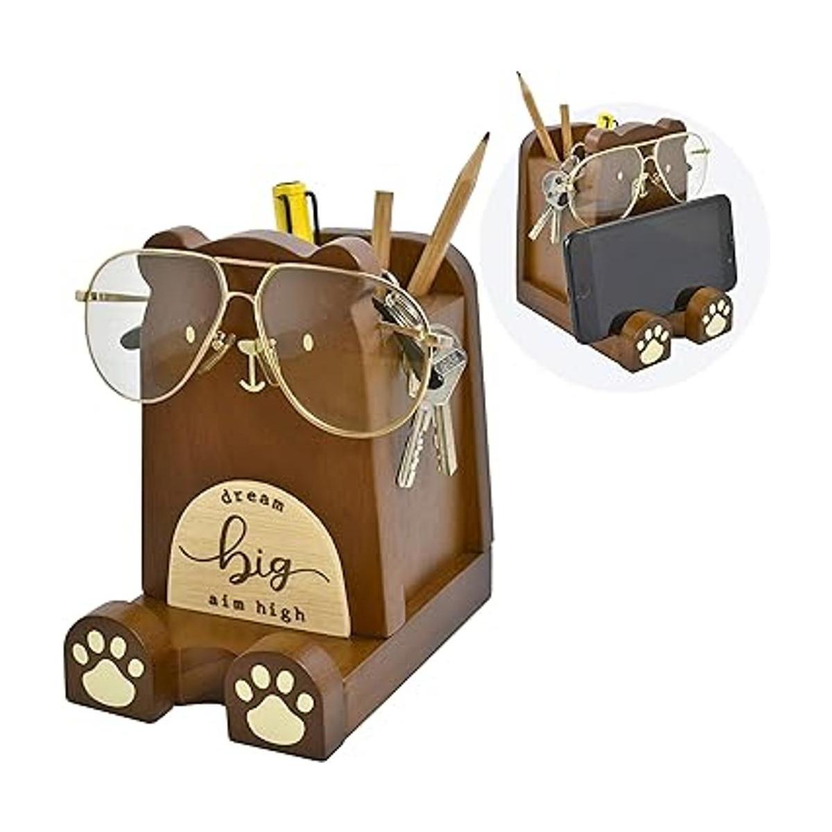 Im Soporte de madera maciza multiusos para lentes