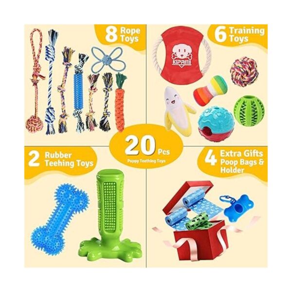KIPRITII Juguetes masticables para perros Paquete de 18