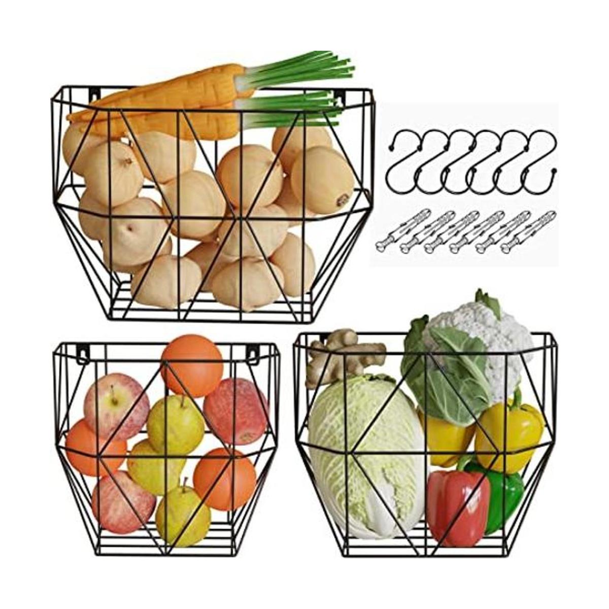 Cesta de frutas para colgar en la pared para cocina cesta