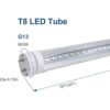 LightingWill Tubo de luz LED T8 de 2 pies luz blanca