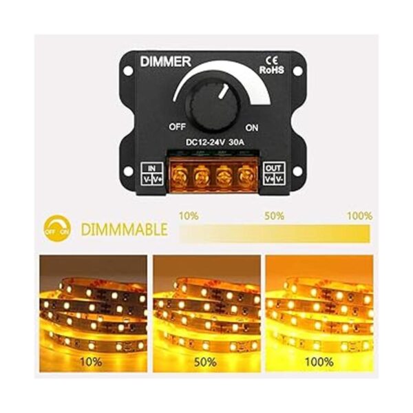 InduSKY Regulador de atenuación LED actualizado PWM DC 12