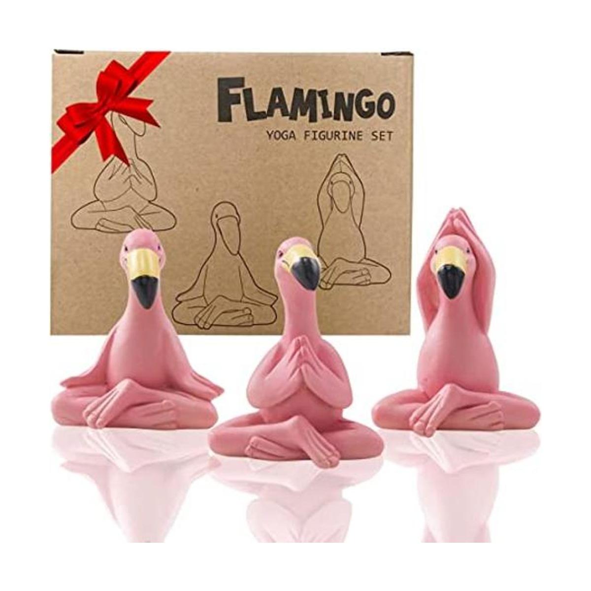 Goodeco Mini figura de flamenco de yoga estatuas