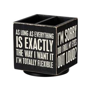Portatápices estilo letrero de madera con texto en inglés_1