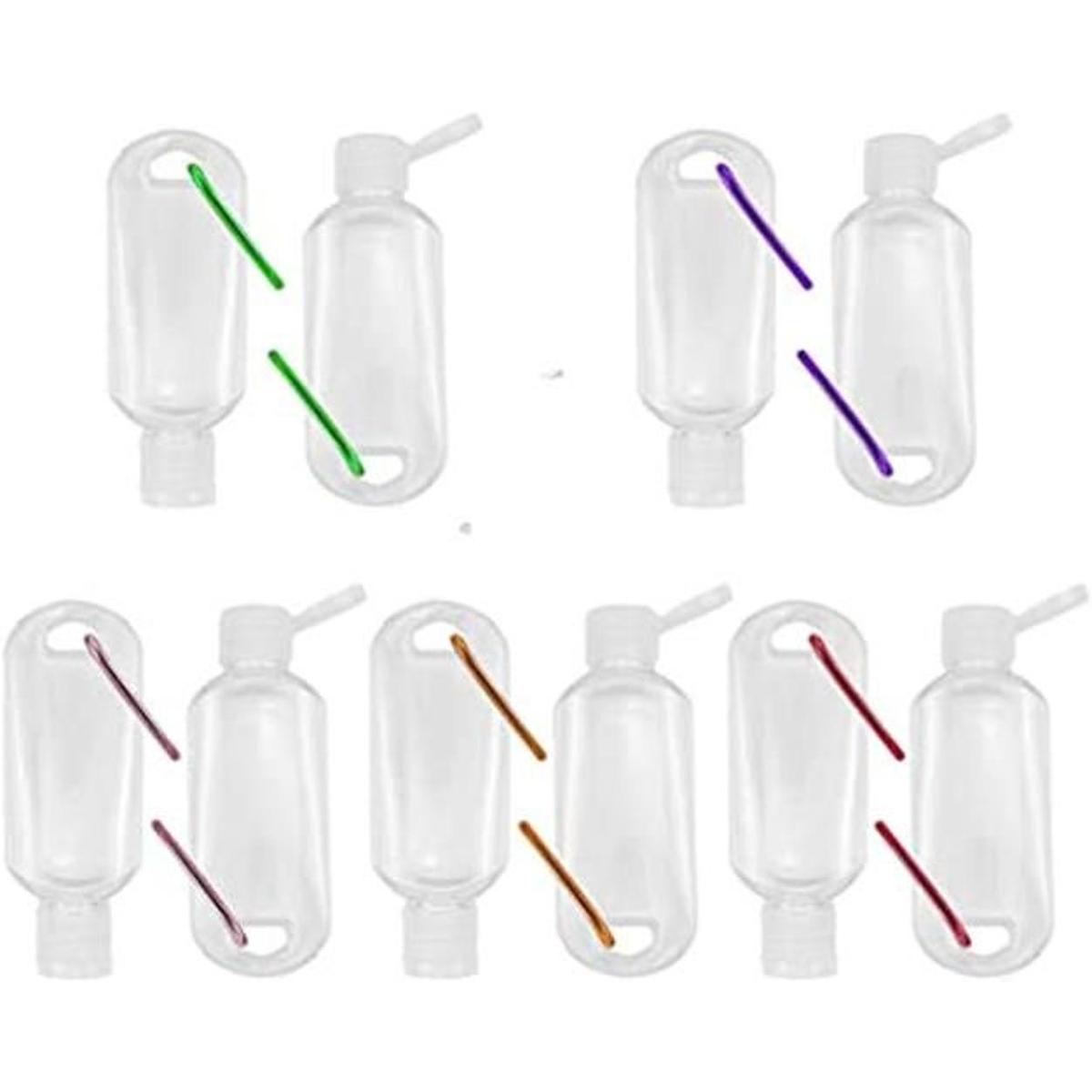 Botellas de plástico transparente con llavero botellas