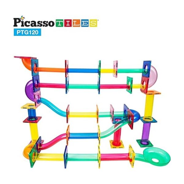 PicassoTiles Marble Run Juego de 120 piezas de bloques de_5
