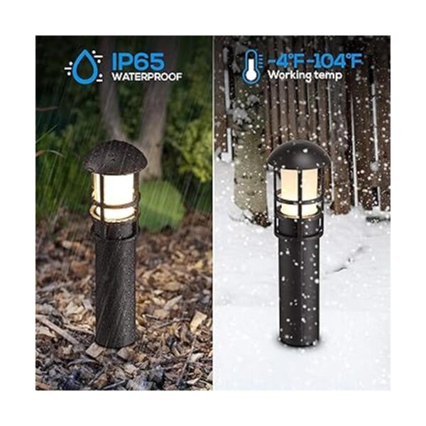 LEONLITE Paquete de 8 bolardos LED de luz de camino de_4