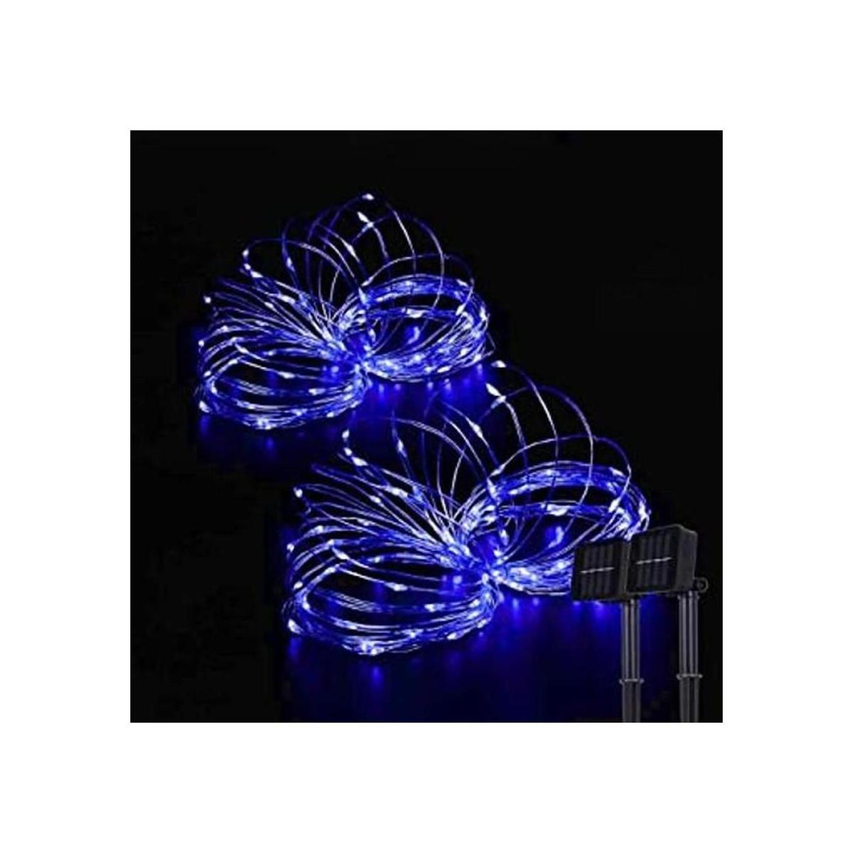 Beewin Paquete de 2 luces solares de cobre de 100 LED de