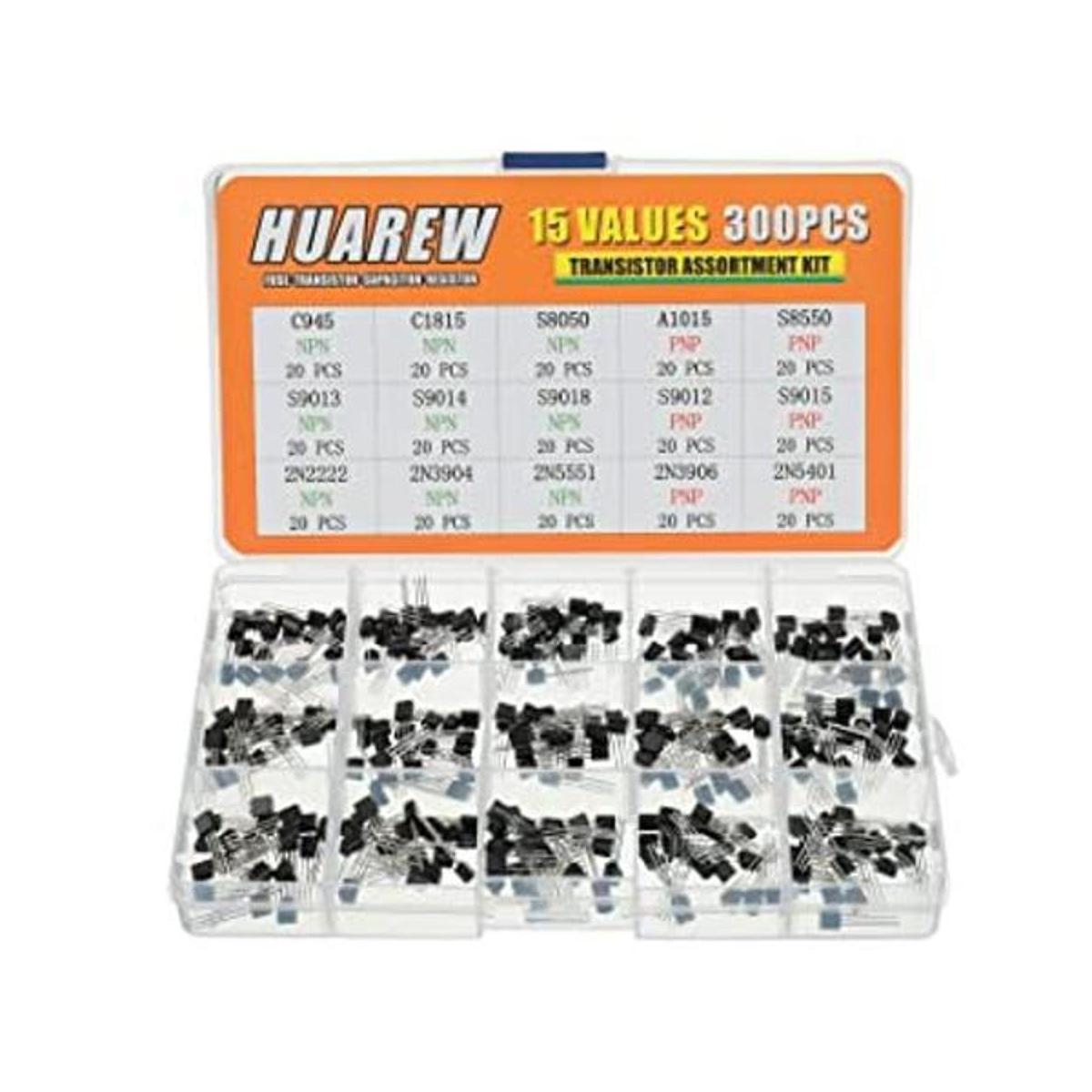 HUAREW 15 Valores 300 Unidades Transistores NPN C945 C1815