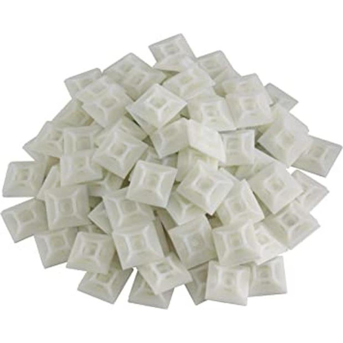 GTSE Paquete de 100 soportes blancos para bridas con