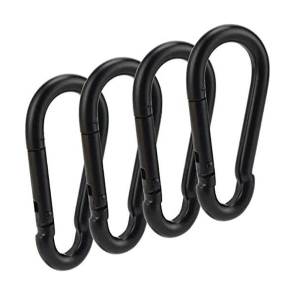 OWAYOTO Mosquetón de 3.0 in gancho de resorte negro_1
