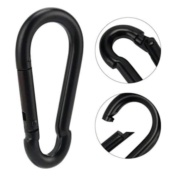 OWAYOTO Mosquetón de 3.0 in gancho de resorte negro_3