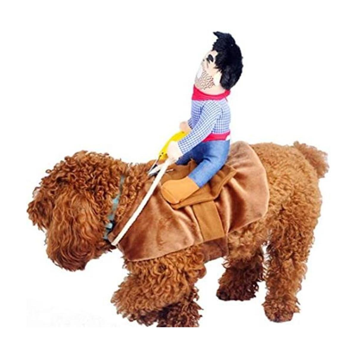 ISMARTEN Cowboy Rider Dog Costume for Dogs Outfit Knight