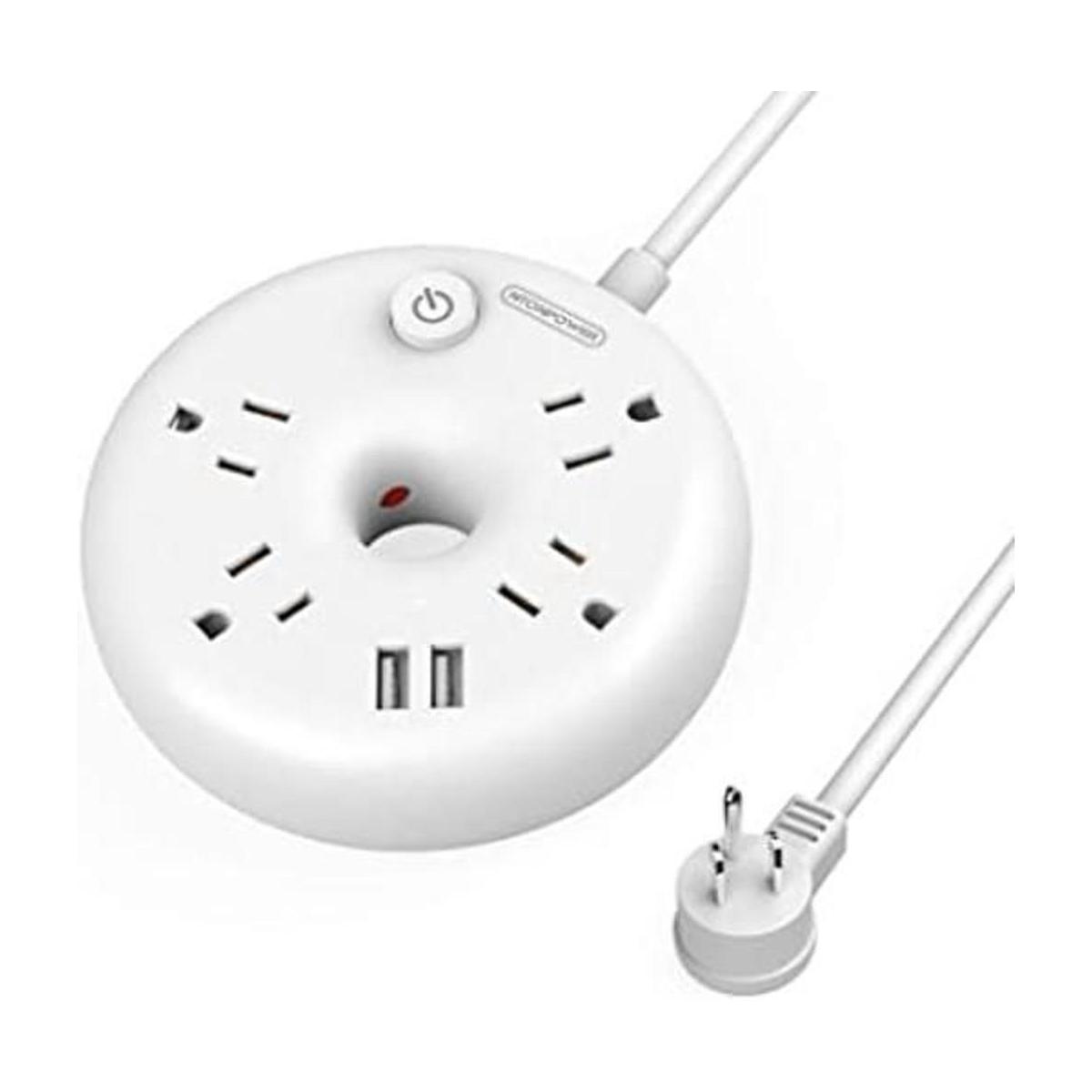 NTONPOWER Enchufe plano con disyuntor 4 tomacorrientes 2