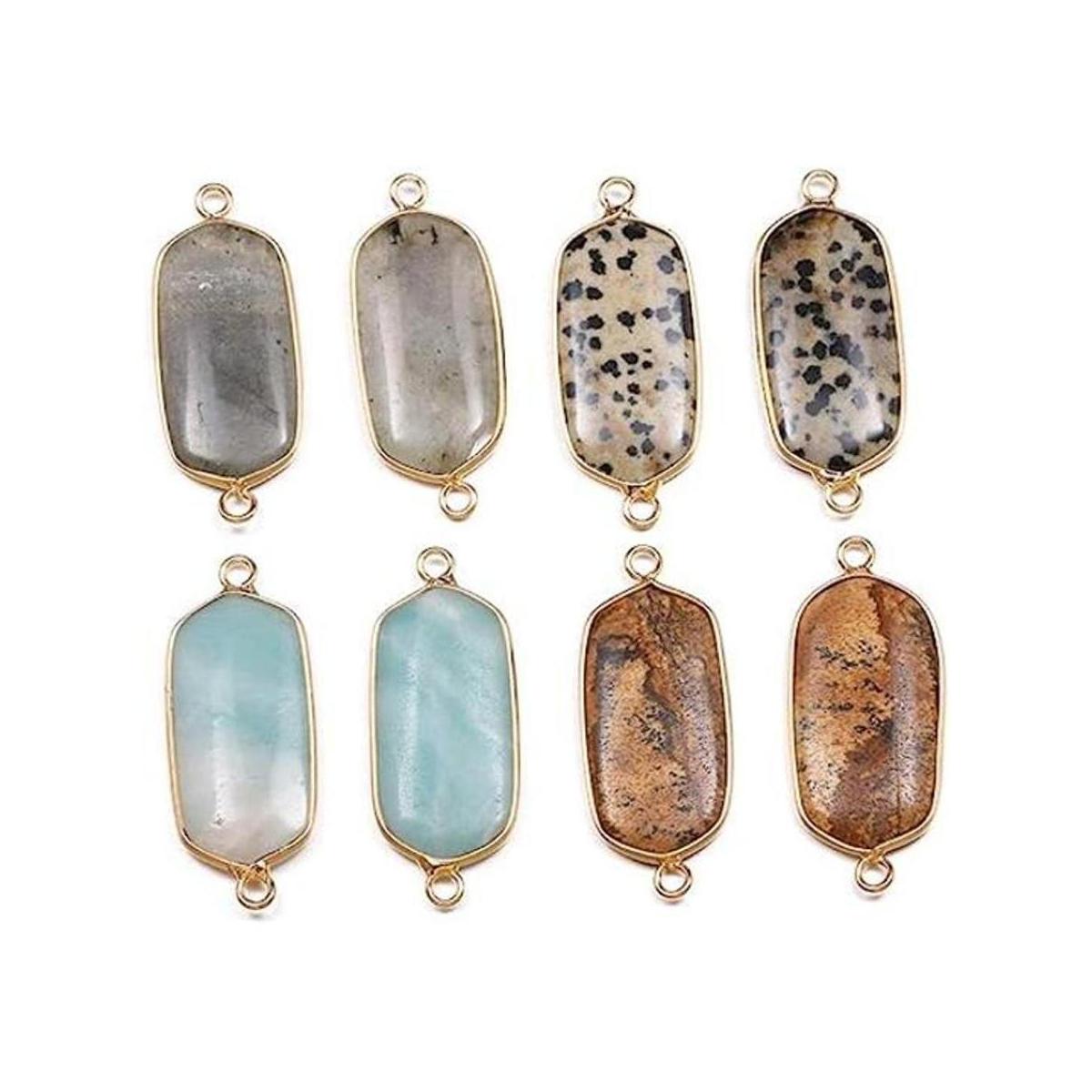 Colgantes rectangulares de piedra natural eslabones para