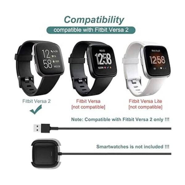 Kissmart Cable de carga para Fitbit Versa 2 2 unidades_2