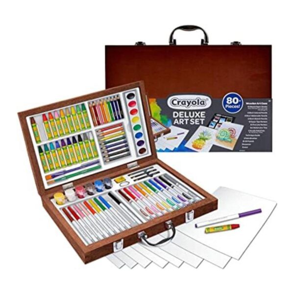 Crayola Juego de arte de madera más de 80 piezas artes y
