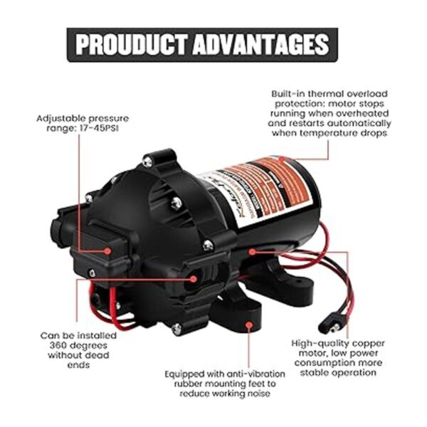 KOLERFLO Bomba de agua autocebante de 12 V CC bomba de