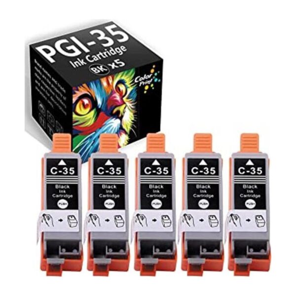 Paquete de 5 cartuchos de tinta PGI35 compatibles con