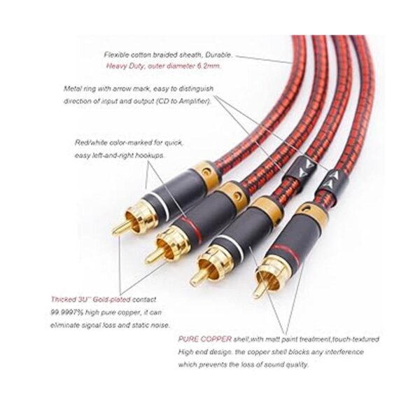 Primeda Auidophile 2RCA Male to 2RCA Male Cable de audio_2