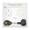 Cleyean Adaptador para secadora de 3 puntas a 4 clavijas_5