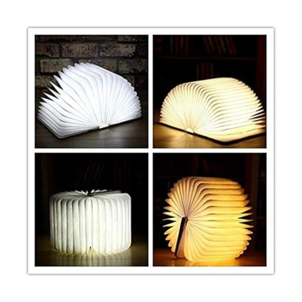 MEEYO lámpara de libro de madera luz nocturna LED luces_3