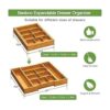 Pipishell Organizador de cajones expandible de bambú_5