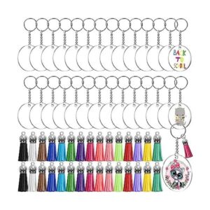 Audab Llavero en blanco 120 llaveros transparentes para