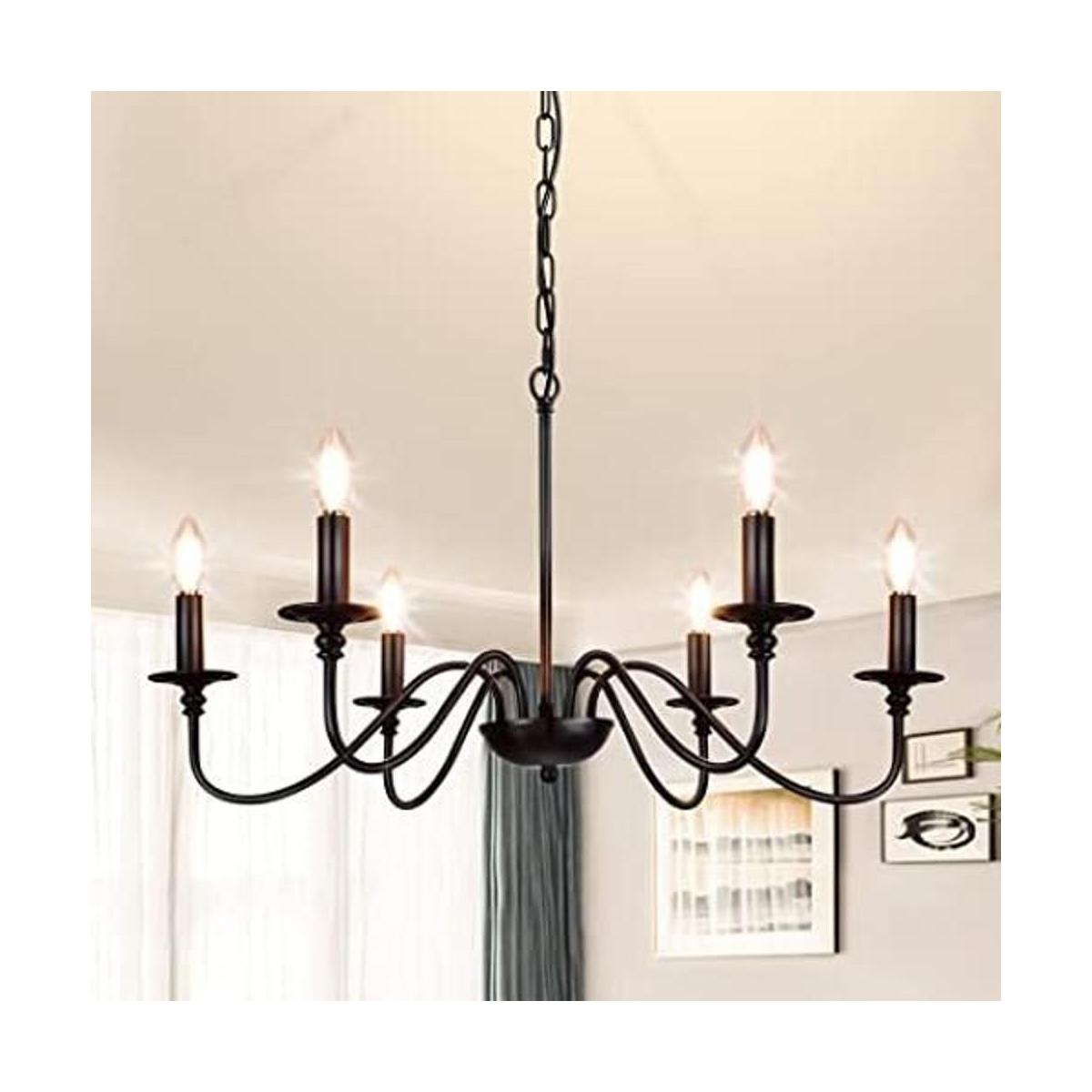 Depuley Candelabros negros de granja 6 luces industriales