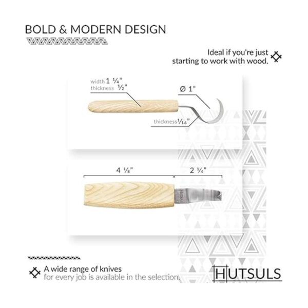 HUTSULS Cuchillo de madera para tallar cuchara de madera_2