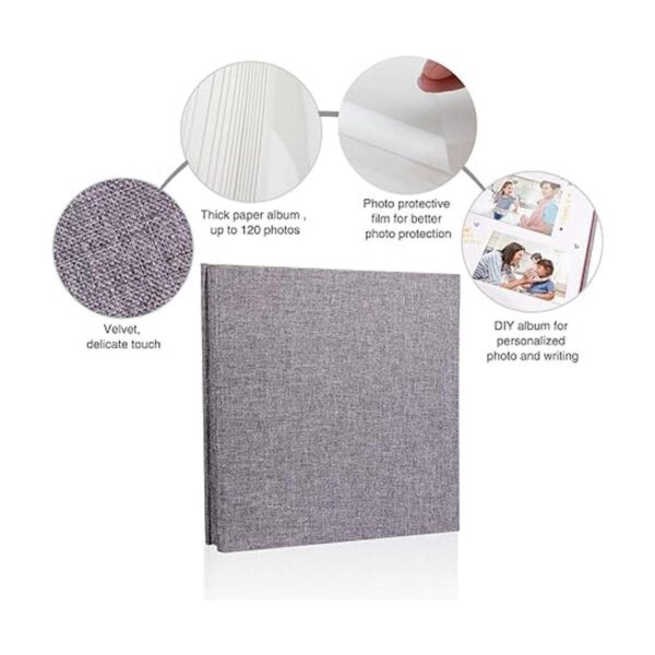 Minlna lbum de fotos de lino con película protectora para