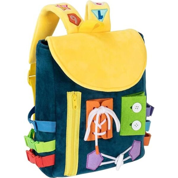 Busy Board Mochila para niños pequeños con hebillas y_1