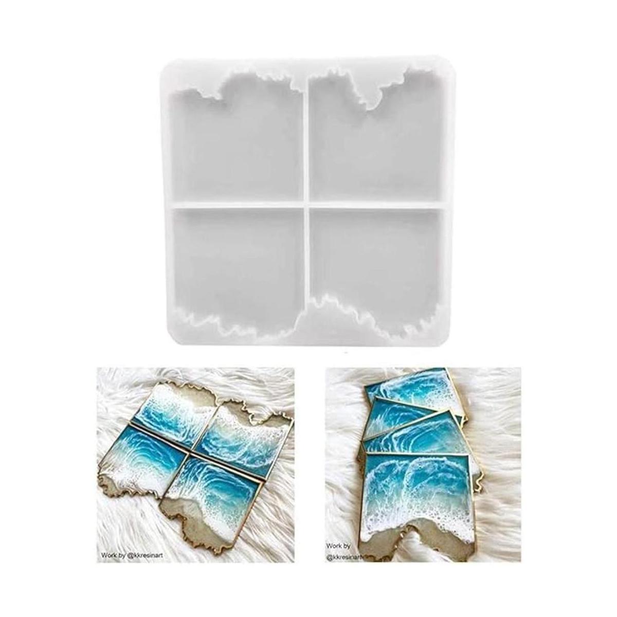 ResinWorld Moldes de resina para posavasos de 4 pulgadas