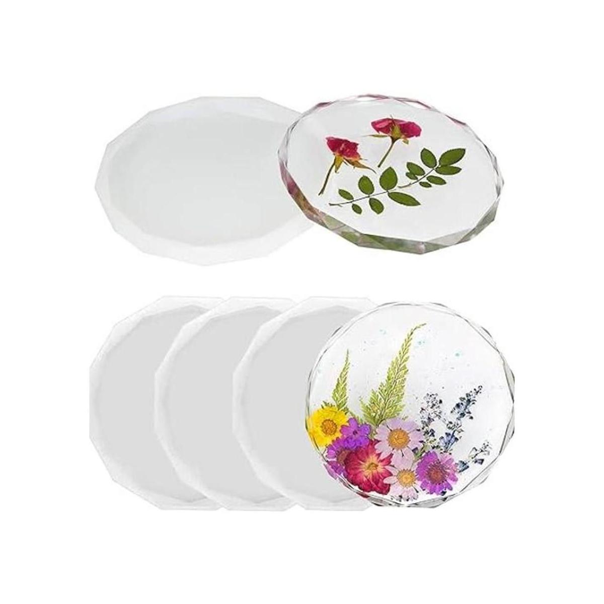 ResinWorld Paquete de 4 moldes para posavasos de resina