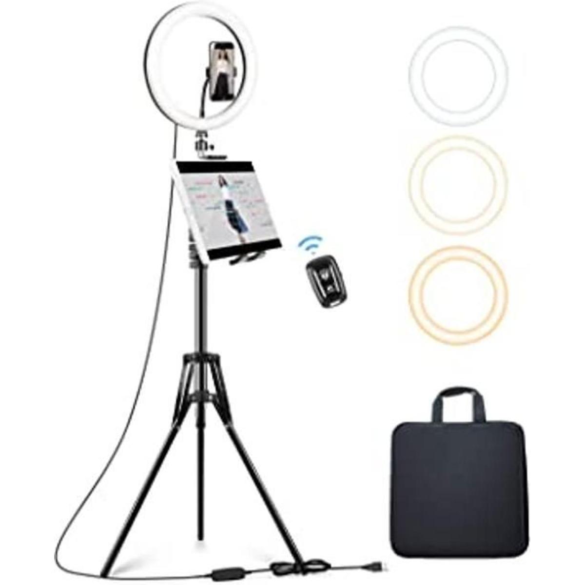 Elitehood Anillo de luz de 12 pulgadas con soporte de