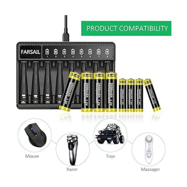 Baterías recargables AAA FARSAIL 8Pack 1000mAh_2