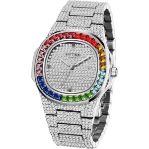 Reloj de pulsera de pulsera de acero inoxidable analógico_1