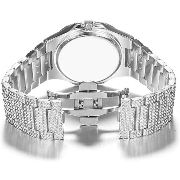 Reloj de pulsera de pulsera de acero inoxidable analógico_5