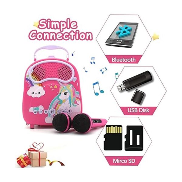 NA Máquina de karaoke para niñas y niños con 2_2