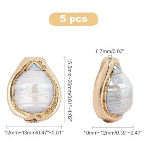 CHGCRAFT 5 cuentas de perlas barrocas naturales de 15.5