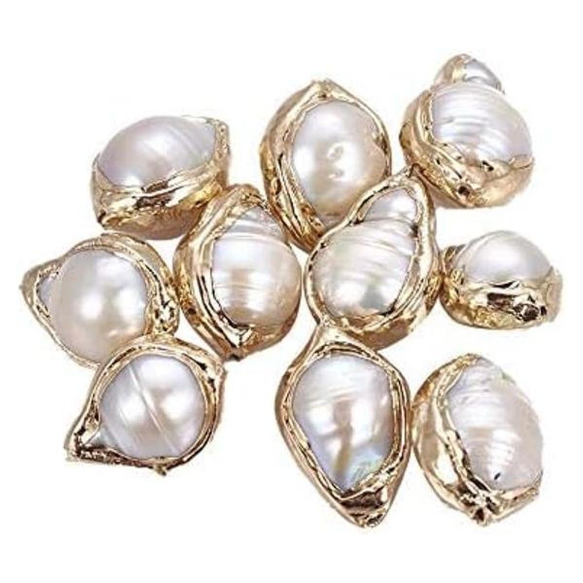 CHGCRAFT 5 cuentas de perlas barrocas naturales de 15.5