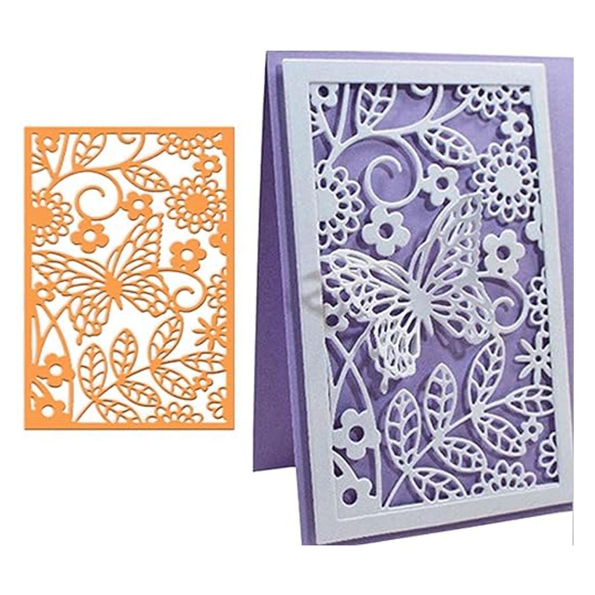 Troqueles de metal con diseño de mariposa y flores para