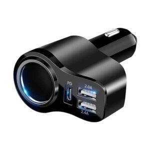 4 in 1 USB C Car Charger 36W Multi USB Cigarette Lighter_1