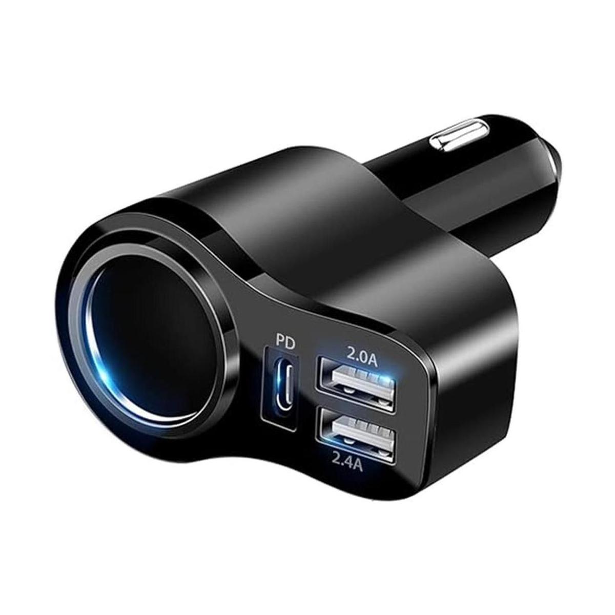 4 in 1 USB C Car Charger 36W Multi USB Cigarette Lighter