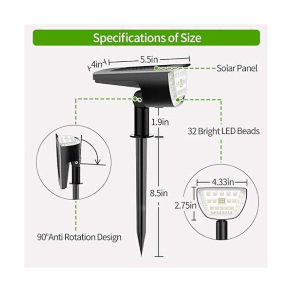 Claoner 32 focos solares LED de paisaje inalámbricas_3