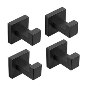 Paquete de 4 ganchos para bata de color negro mate para_1