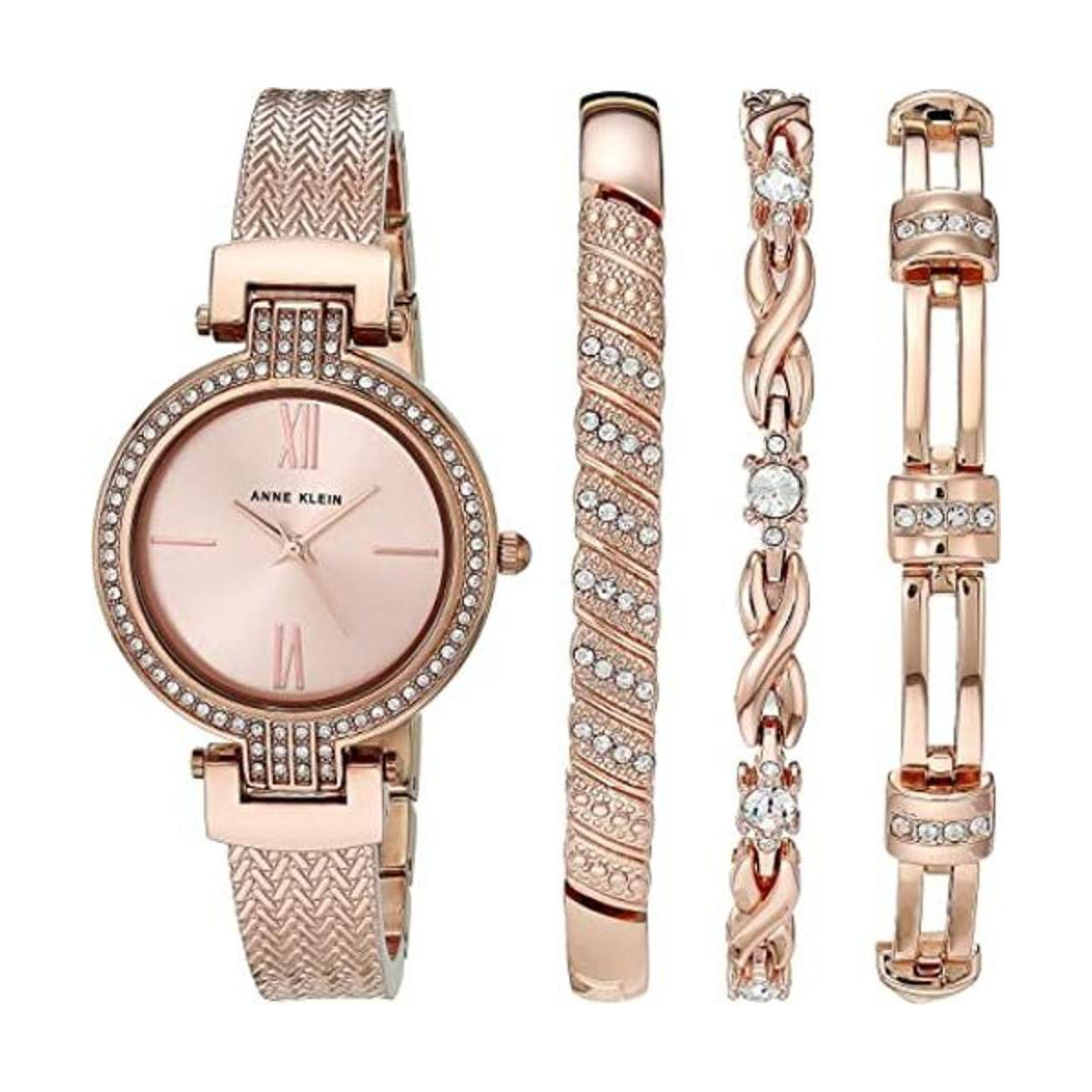 Anne Klein juego de reloj pulsera y pulseras para mujer
