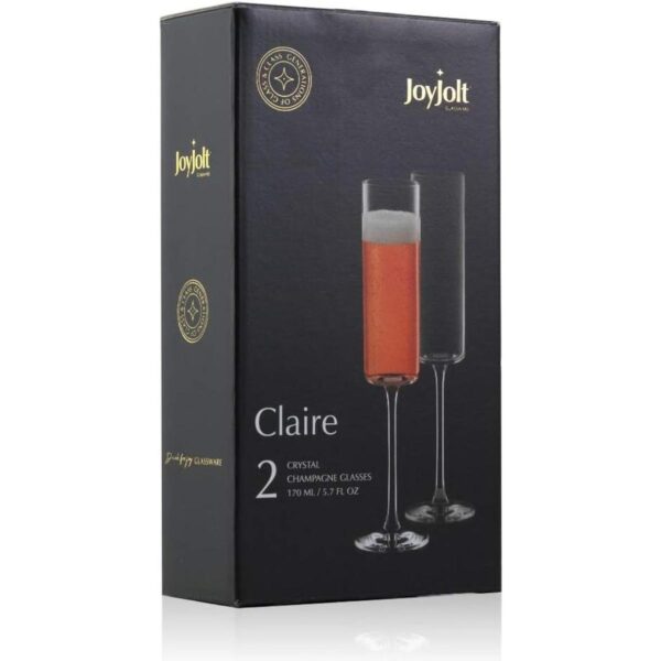 JoyJolt Claire Collection Juego de 2 vasos de champán de_6